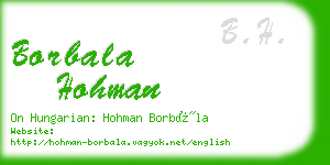 borbala hohman business card